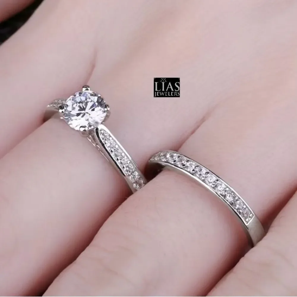 Brand New 18k White Gold Wedding Ring Set